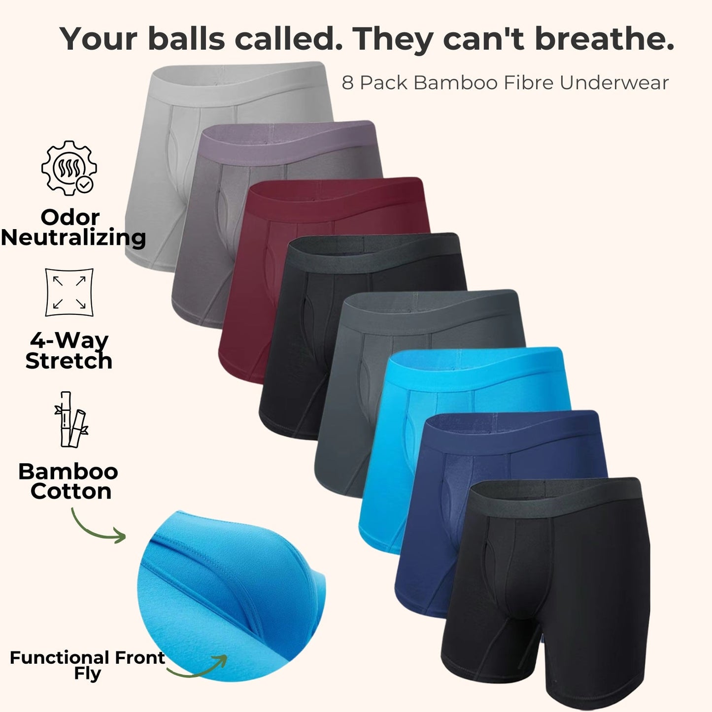 ASSENCE DUAL POUCH BAMBOO BOXERS